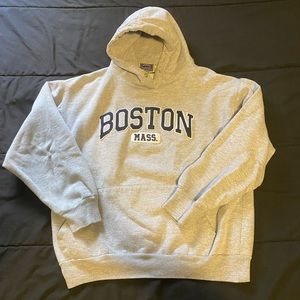 Authentic Life Apparel Brand, Boston Massachusetts Hoodie, Size Medium, Grey
